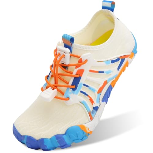 Scurtain Water Shoes for Kids Boys Girls Quick Dry Aqua Shoes Barefoot Beach Sports Swim Pool for Little Big Kid with Drainage