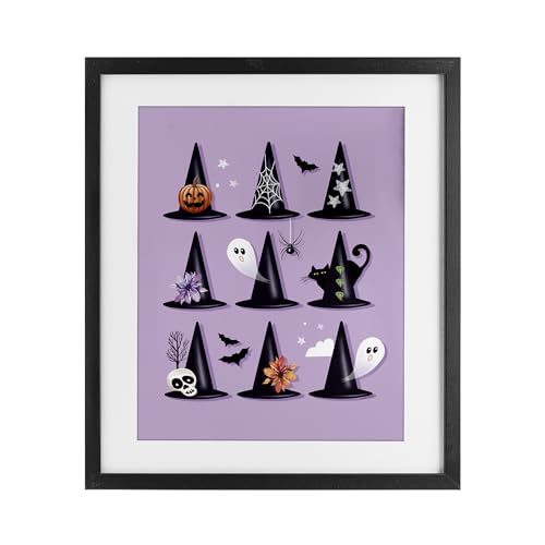 Tableau chapeaux de sorcière violet pour habiller un mur vide à Halloween