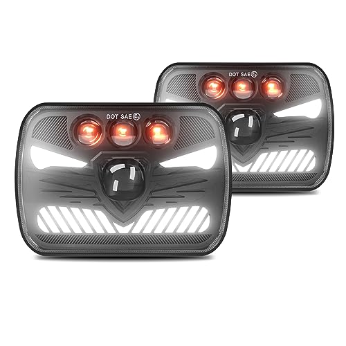 Phares LED 7x6 Shkalacar 5x7 pour rouler de nuit en sécurité en forêt et sur route