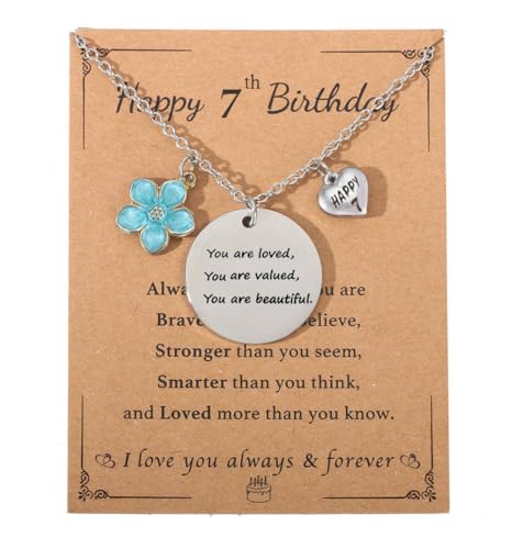 Birthday Necklace Gifts for 4-14 Year Old Girls Daughter Granddaughter,Stainless Steel Necklace for Birthday Decoration - Main Image