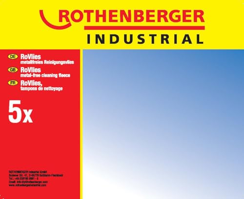ROTHENBERGER Industrial Reinigungspad Reinigungs Vlies zum Reinigen Lötstelle Kupferrohr, 5 Stück, Abmessung pro Vlies: 14 x 7 x 4 cm
