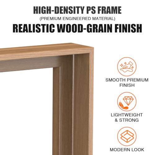 Image of Texas Art 30x30 Canvas Floater Frame, 1.25 inch Deep Wood Grain Texture Floating Picture Frame for Gallery Wrapped Canvas, Light Oak Modern Wall Decor for Home & Office, Fathers Gifts