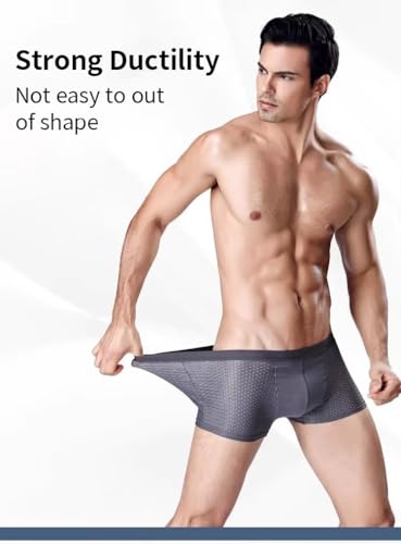 Image of 4 Pack Men's Mesh Ice Silk Underwear Boxer Briefs Breathable Underwear Trunks for Men