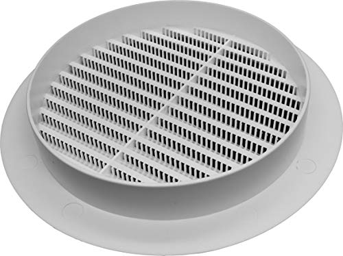 Repa Market 6'' Inch / 150 mm Plastic Vent Cover White, Round Soffit Vent, Exhaust Ventilation Louver, Air Inlet Grille Cover - Image 3