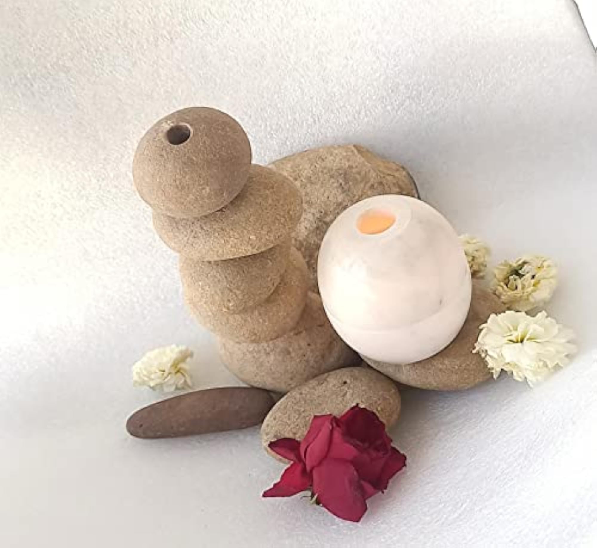 Marble Round Tea Light Candle Holder, Minakari Work
