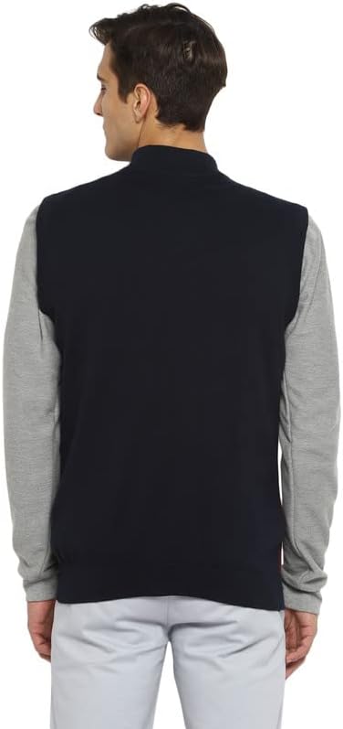 Turtle Men's Red and Navy Striped Collar Sweater