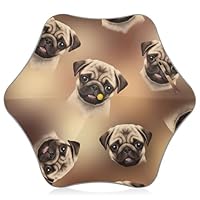 Cute Pug Puppies Brown Kids Umbrella Girls Essentials Uv Sun Umbrella Upf 50+ Kid Colorful Boys Umbrellas for Rain Stick