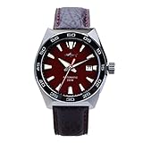 AMOY Amoy Men Automatic Watch Luxury Mens Pilot Watches Mechanical Diver 200M Waterproof C3 Luminous Sapphire NH35 Ceramic Bezel Leather Strap Military (Mens Watches 2) HMSA-21