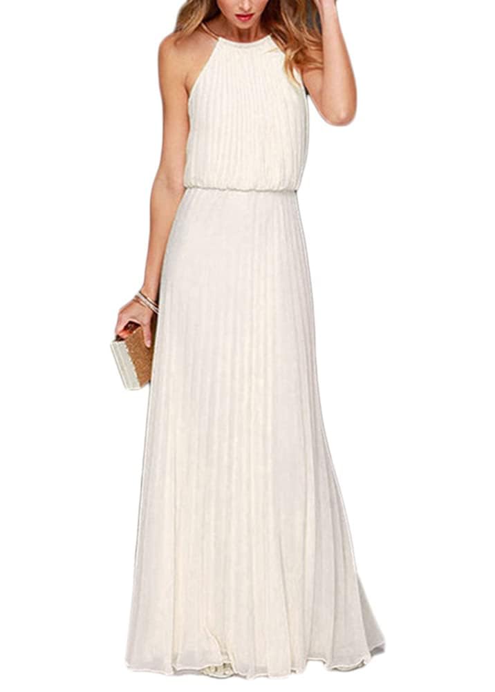 shownicer Mujer Verano Vestidos de Fiesta Largos Vestidos Sin Mangas Largo hasta el Suelo Talle Alto A-línea Vestido de Noche Coctel