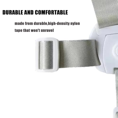 PandaEar High Chair Straps, Adjustable Baby Highchair 5 Point Harness Replacement, Universal Secure Toddler Booster Seat Belt for Infant Eating Chair Accessories (Grey) - Thumbnail 6