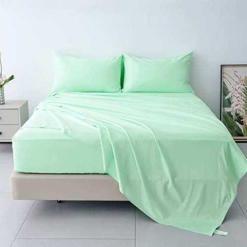 Best Season Cotton Twin Sheet Set (Mint, 3 pcs, Deep Pocket)