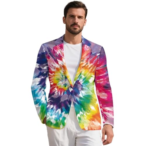 Men's Blazer Casual Sport Coats Slim Fit One Button Suit Jacket Lightweight Sports Jacket with Two Side Pockets