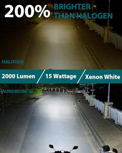 AURORIONCG BA20D Glühbirnen Weiß S2 Motorradscheinwerfer Glühbirnen Hoch Abblendlicht 1200LM 6500K DC 9-80V (2er Pack)