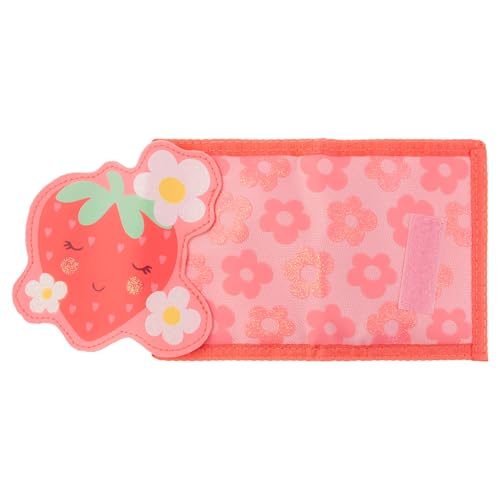 Image of Stephen Joseph, Kids Wallet, Tri-Fold Bi-Fold Wallet for Boys & Girls with Zipper Coin Pocket, Durable Polyester Small Wallet for Kids, Cute Designs for School & Travel, Strawberry