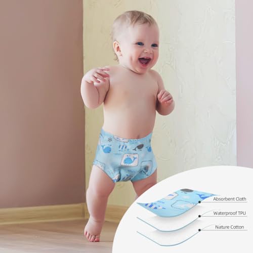 Aolso Töpfchen-Trainingshosen, 6 Stück Baby-Kleinkind-Trainingshosen, Kinder Töpfchen Trainingshose für Mädchen Jungen, 100% Baumwolle, Waschbar und Wiederverwendbar (Junge-110)