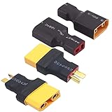 Yiqigou 2ペア ワイヤなしXT90 XT-90オスメスプラグコネクタは、Deans Tオスメスコネクタプラグに変換されるアダプタ (T-XT90コネクタ)