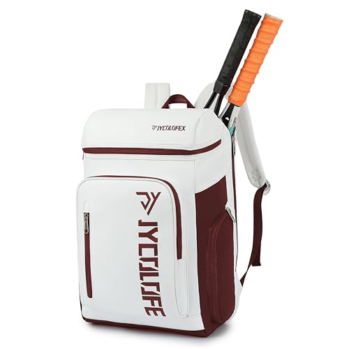 JYColofex Bolsa de tenis, mochila de tenis, puede acomodar 2 raquetas, con compartimento para zapatos, impermeable tanto para hombres como para mujeres, se puede utilizar para sostener raquetas de