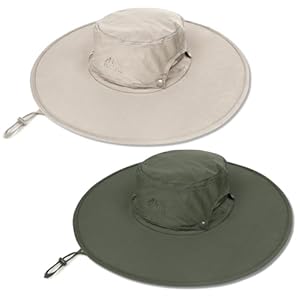 Cooltto L/XL/XXL Wide Brim Sun Hat UPF 50+, Waterproof & Breathable for Men, Women – for Fishing, Hiking, Camping & Traveling