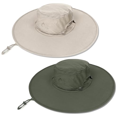 Cooltto L/XL/XXL Wide Brim Sun Hat UPF 50+, Waterproof & Breathable for Men, Women - for Fishing, Hiking, Camping & Traveling