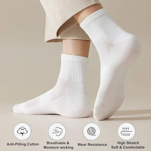 Image of MAGIARTE Womens Mini Crew Ankle Socks Athletic Casual Cotton Socks for Women