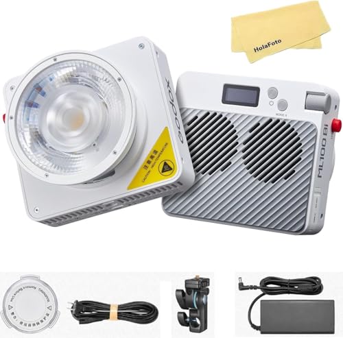 Godox ML100BI 100W Bi-Color LED Video Light,Light Body Control or APP,2800-6500K 34300LUX@1m,11 FX Effects,Godox Mount Continuous Output Lighting CRI 97+/TLCI 98+ for Video Recording Photography