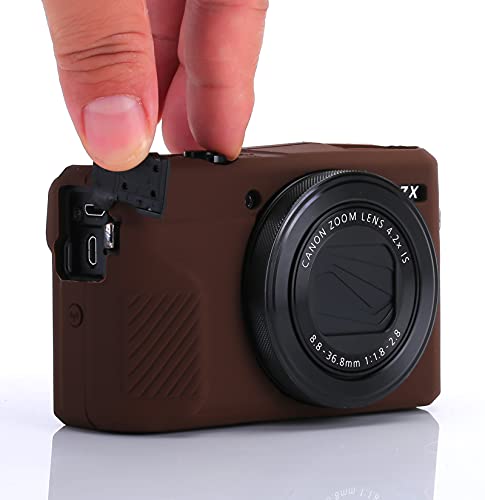 Funda de silicona para Canon G7X y G7X Mark II color café miniatura 4