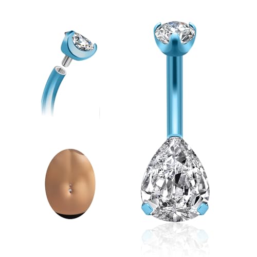 QUZIONE Titanium Belly Button Ring 14G