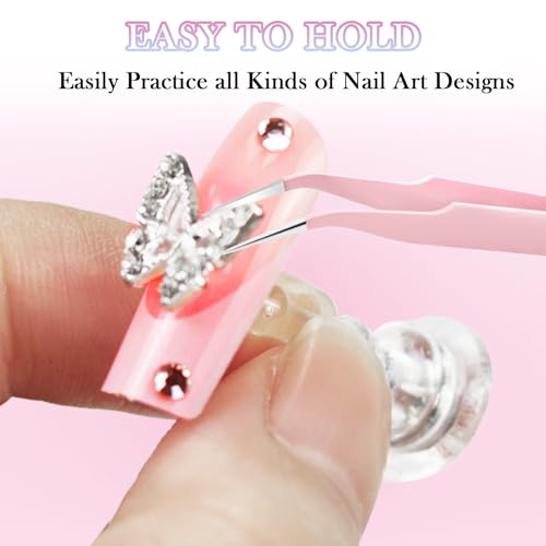 Image of 50 PCS Nails Packaging Bags with Nail Stand for Fake Nail, Holographic Press On Nail Storage Container Nail Art Kit for Diy Design,Nail Cardboards with 2 Double-sided Adhesive Tape Salon Home