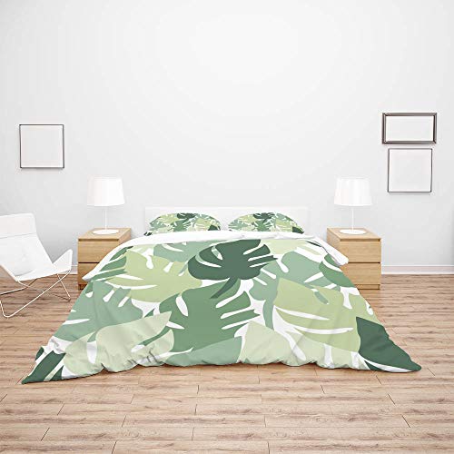 Housse de couette feuilles tropicales pour lit douillet vert - 4