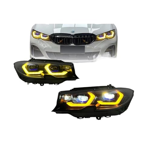 Pair Of Car Headlight Assembly, Compatible With BMW 3 Series 2019-2021 Modified G20 G28 Front Tuning Lights Head Lamp DRL Headlights(LHD = Left-hand Driving)