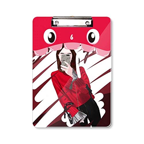 Porte-bloc avec illustration de bouche Smart Girl et pochette A4