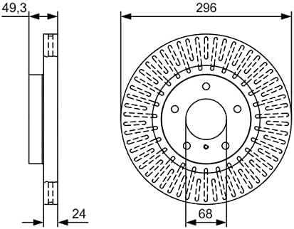 Bosch BD1843 Discos de freno, certificación ECE-R90, 1 juego de 2 discos