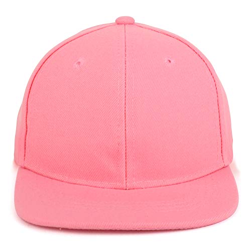 Trendy Apparel Shop Infant To Toddler Kid's Plain Structured Flatbill Snapback Cap (One Size, Pink) #TOP1