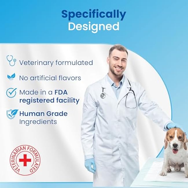 VitaliDOG Multivitamin for Dogs, Skin and Coat Supplement, Dog Prenatal Health Supplies, Vitamin A + E + B9 + B5 + H + Biotin + Amino Acids + Folic Acid for Dogs, 150 Chewable Tablets-g6HgXg0e