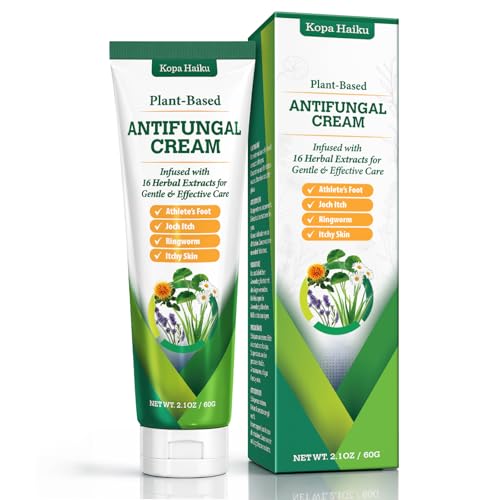Antifungal Cream for Fungal Skin & Foot: Natural with 16 Herbal Extracts Effective for Athletes Foot Treatment Jock Itch Tinea Versicolor Seborrheic Dermatitis & Ringworm