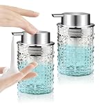 RETON 2 Pcs Foaming Soap Dispenser, 10 Oz/300ml Clear Plastic Foam Soap Dispenser with Pump, Refillable Hand Wash Dispensers for Bathroom Kitchen Countertop