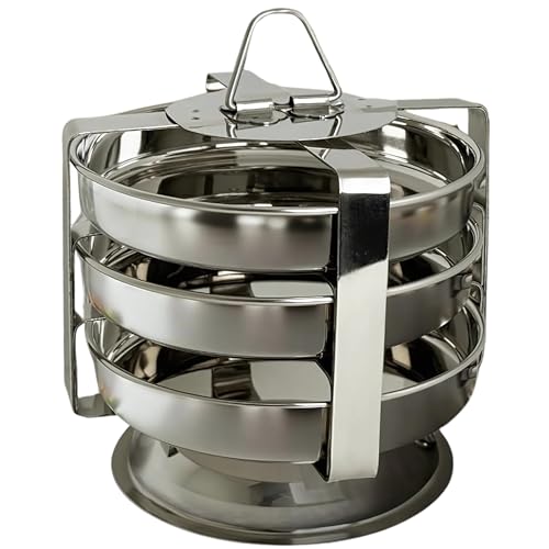Image of Premium Quality Stainless Steel Thattu Idli Maker Stand with 3 Plates (6 inch) | Fits Most Cookers & Steamers | Ideal for Thattu Idli, Momos, Dhokla & Dumplings
