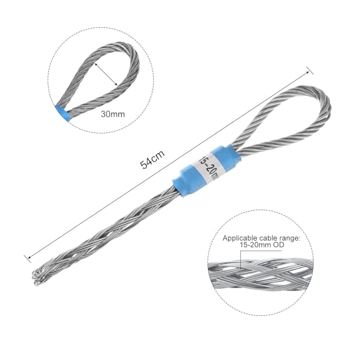 QUARKZMAN 15-20MM Einzelkopf-Drahtzieher Kabelsocken Zieher Verzinkter Stahldraht Schutzrohr Netzrohr Geeignet für Leerrohr Drahtseil - 1 Stück