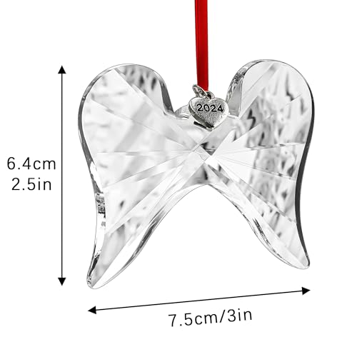 KANPURA Crystal Angel Wings With 2026 Heart Style Engraving Ornaments Hanging Ornament Gifts for Family - Image 3