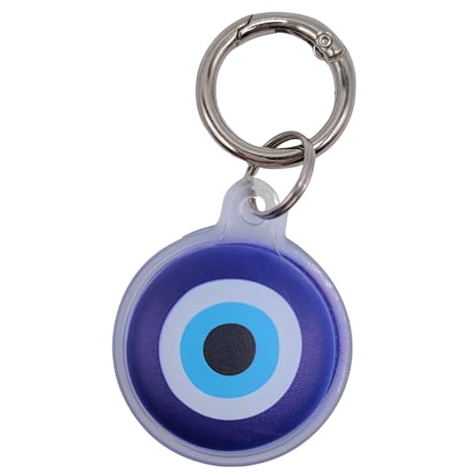 Evil Eye Cat Charm Collar Tag Airtag Tracker for Dogs and Cats, Case is Compatible with The Apple Air Tag Finder, Waterproof Keychain GPS for Collar, Purse, Luggage, Backpack, Car.