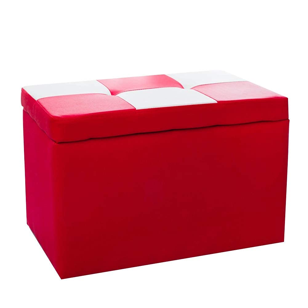 Ottoman multifonctions rouge idéal comme bout de lit et banc d'entrée