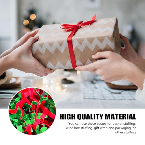 Image of ZEBMOON 2 LB Red Green Crinkle Cut Paper Shred Filler Great for Gift Wrapping, Basket Filling, Birthday, Wedding, Halloween, Thanksgiving, Christmas Day, New Year Party Decorations Filling Supplies