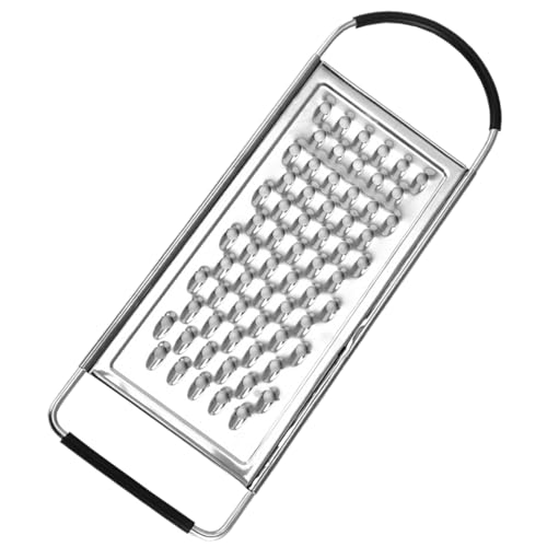 Handheld Cheese Grater, Stainless Steel Kitchen Grater Flat Cheese Grater with Non-Slip Handle and Base Food Grater Handheld Cheese Grater for Potato, Vegetable, Butter