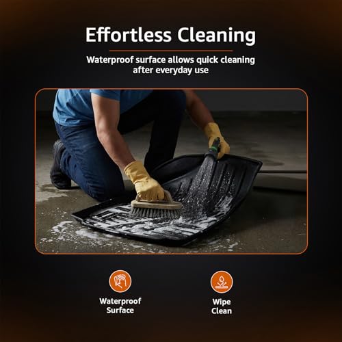Image of Amazon Basics 5D Custom Fit Car Floor Mats for Baleno | Odor Free Virgin Polymer | All Weather Waterproof Protection | Edge to Edge Coverage | 3 Piece Set