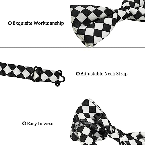 Image of Bow Tie for Men & Boys, Pre-Tied Bowtie Adjustable 9-18in, for Formal Tuxedo, Prom Party, Wedding
