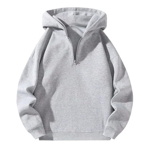 Mens Quarter Zip Hoodies Half Zip Hoodie Pullover Oversize Hoodie Heavyweight Casual Winter Fall Sweatshirt