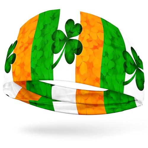 Sports Headband for Women Men Irish Flag Pattern Workout Head Band Sweat Bands Women Running Cycling Yoga Fitness WorkoutSports Gift
