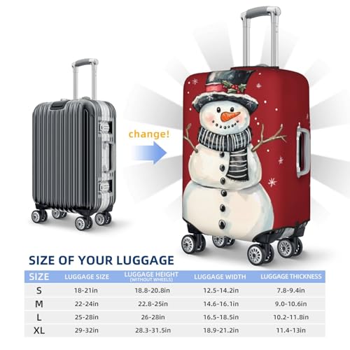 Watercolor Cute Snowman Black Top Hat Elastic Travel Luggage Covers Dustproof Scratch-Resistant Suitcase Protector Fit 22-24 Inch4