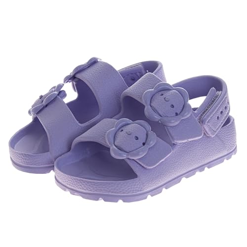 Josmo Kids Double Buckle Boys Girls Adjustable Back Strap Summer Beach Pool Sandal, Pink, 5 US Unisex Toddler