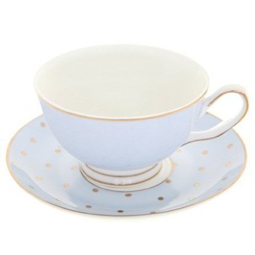 Bombay Duck Miss Darcy Butterfly - Juego de taza y platillo, color azul